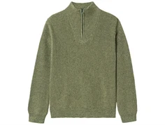 Name It dark forest halv lynlås strikbluse